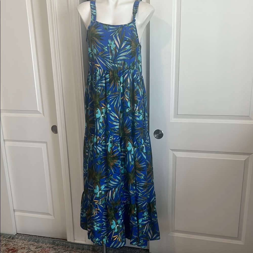 Blue and Green Spaghetti Strap Sundress - Picture 2 of 8
